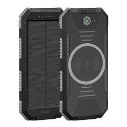 Akashi Powerbank Solar 10000mAh | powerbank solar | bateria resistente al agua | powerbank con linterna carga inalambrica
