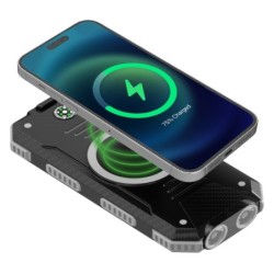 Akashi Powerbank Solar 10000mAh | powerbank solar | bateria resistente al agua | powerbank con linterna carga inalambrica