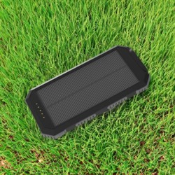 Akashi Powerbank Solar 10000mAh | powerbank solar | bateria resistente al agua | powerbank con linterna carga inalambrica