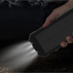 Akashi Powerbank Solar 10000mAh | powerbank solar | bateria resistente al agua | powerbank con linterna carga inalambrica