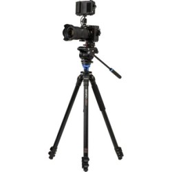 Benro Kit Trípode A2573F S4PRO | tripode video aluminio | kit tripode con rotula fluida | tripode video altura 177cm