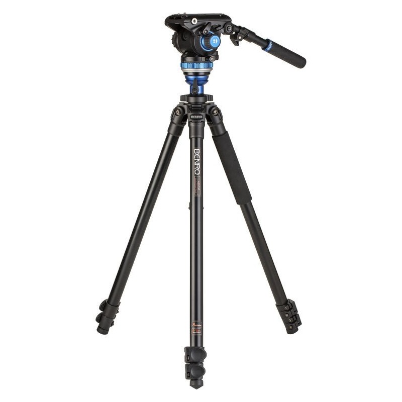 Benro Kit Trípode A2573F S6PRO | tripode video aluminio 6kg | kit tripode rotula fluida s6pro | tripode video base plana