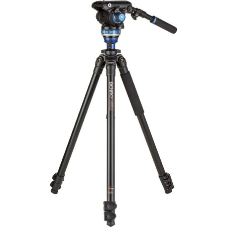 Benro Kit Trípode A2573F S6PRO | tripode video aluminio 6kg | kit tripode rotula fluida s6pro | tripode video base plana