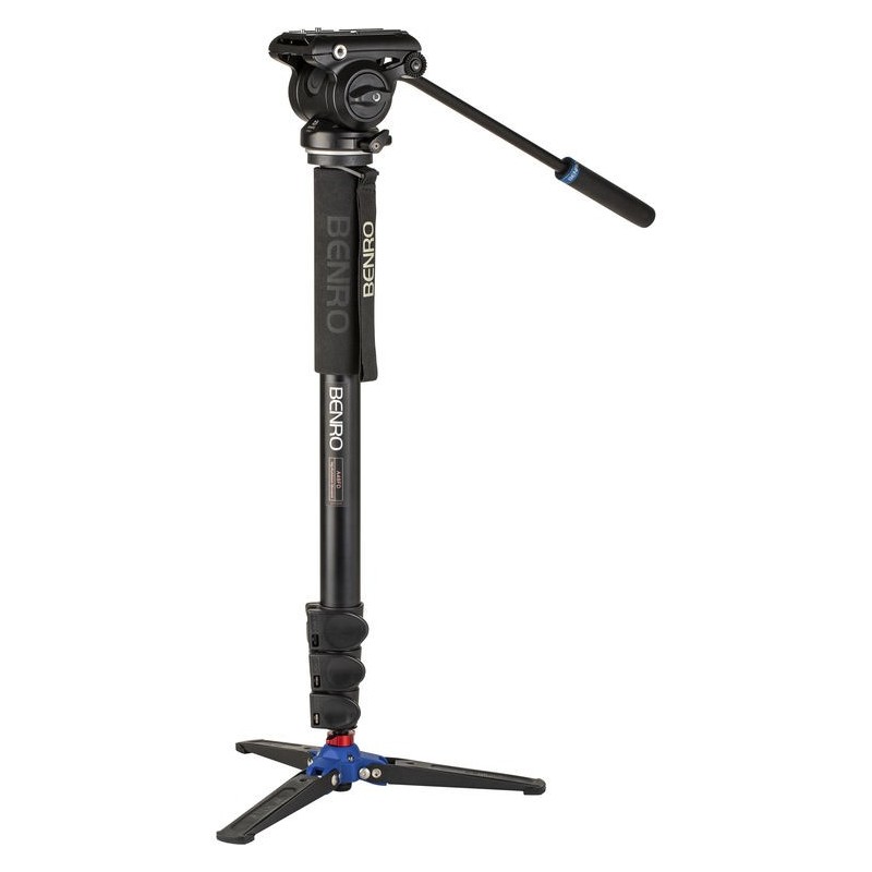 Benro Kit Monopié A48FD S4PRO | monopie de video con base | kit monopie rotula fluida s4pro | monopie plegable para viaje