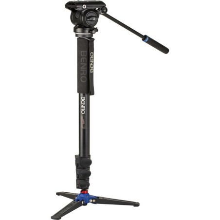 Benro Kit Monopié A48FD S4PRO | monopie de video con base | kit monopie rotula fluida s4pro | monopie plegable para viaje