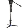 Benro Kit Monopié A48FD S4PRO | monopie de video con base | kit monopie rotula fluida s4pro | monopie plegable para viaje