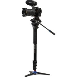 Benro Kit Monopié A48FD S4PRO | monopie de video con base | kit monopie rotula fluida s4pro | monopie plegable para viaje