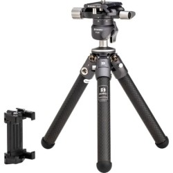 Benro TablePod Carbono FS20 | mini tripode de mesa carbono | tripode con adaptador smartphone | tripode portatil para vlogging
