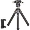 Benro TablePod Carbono FS20 | mini tripode de mesa carbono | tripode con adaptador smartphone | tripode portatil para vlogging
