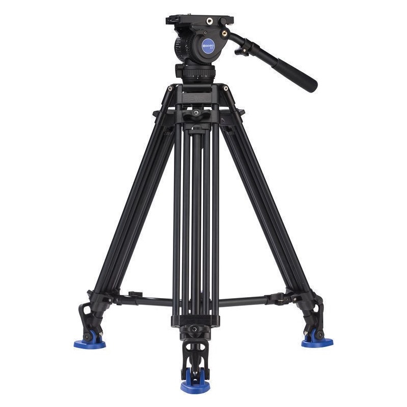 Benro BV8 Kit Trípode Doble Tubo | tripode video profesional 75mm | kit tripode rotula bv8 estudio | tripode carga 17 libras dob