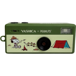 Yashica Funtastic Snoopy Summit | camara llavero snoopy aventura | mini camara clip senderismo | camara retro flip selfie portat