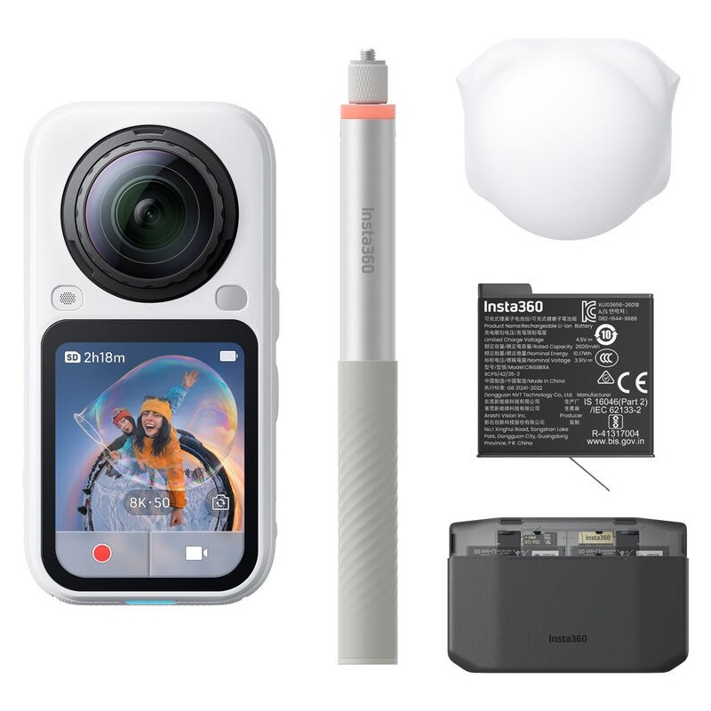 Insta360 X6 Cámara 360 Pack Esencial Blanco | cámara 360 | cámara insta360 x6 | cámara 360 color blanco