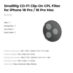 filtro nd iphone | filtro vnd iphone | Filtro VND con Clip SmallRig 6877 CO-F1 para iPhone 18 Pro y 18 Pro Max