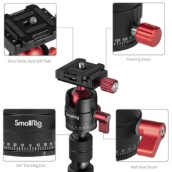 monopié para cámara | monopié con rótula | Monopié SmallRig 6397 con Tres Puntas y Rótula Panorámica con Placa Arca-Swiss