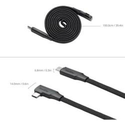 cable usb-c autoenrollable | cable usb-c 60w | Cable de Carga USB-C Autoenrollable SmallRig 5611 de 100 cm y 60W