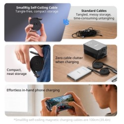 cable usb-c autoenrollable | cable usb-c 60w | Cable de Carga USB-C Autoenrollable SmallRig 5611 de 100 cm y 60W