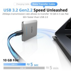 cable usb-c autoenrollable | cable usb-c 60w | Cable de Carga USB-C Autoenrollable SmallRig 5611 de 100 cm y 60W