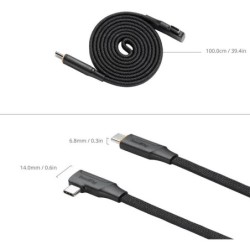 cable usb-c 100w | cable usb-c autoenrollable | Cable de Carga USB-C Autoenrollable SmallRig 5612 de 100 cm y 100W