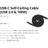 cable usb-c 100w | cable usb-c autoenrollable | Cable de Carga USB-C Autoenrollable SmallRig 5612 de 100 cm y 100W