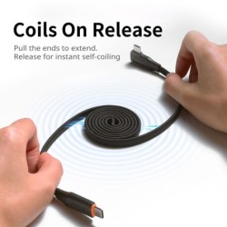 cable usb-c 100w | cable usb-c autoenrollable | Cable de Carga USB-C Autoenrollable SmallRig 5612 de 100 cm y 100W