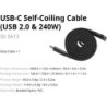 cable usb-c 240w | cable usb-c autoenrollable | Cable de Carga USB-C Autoenrollable SmallRig 5613 de 100 cm y 240W