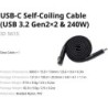 cable usb 3.2 gen2x2 | cable usb-c 60 cm | Cable de Datos USB-C Autoenrollable SmallRig 5615 de 60 cm USB 3.2 Gen2x2 y 240W
