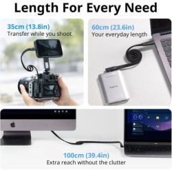 cable usb 3.2 gen2x2 | cable usb-c 1 metro | Cable de Datos USB-C Autoenrollable SmallRig 6866 de 100 cm USB 3.2 Gen2x2 y 240W