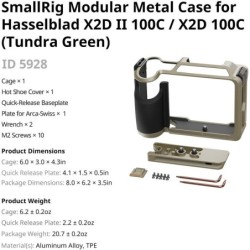 jaula para cámara | jaula hasselblad x2d | Jaula Modular de Metal SmallRig 5928 para Hasselblad X2D II 100C y X2D 100C Verde Tun