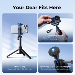 trípode de viaje multifunción | trípode 3 en 1 Insta360 | SmallRig 6479 VT-17 Trípode de Viaje Multifunción 3 en 1 para Insta360