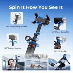 trípode de viaje multifunción | trípode 3 en 1 Insta360 | SmallRig 6479 VT-17 Trípode de Viaje Multifunción 3 en 1 para Insta360