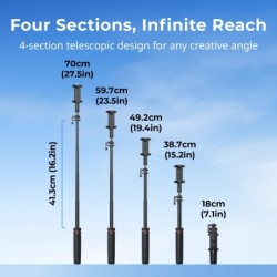 trípode de viaje multifunción | trípode 3 en 1 Insta360 | SmallRig 6479 VT-17 Trípode de Viaje Multifunción 3 en 1 para Insta360
