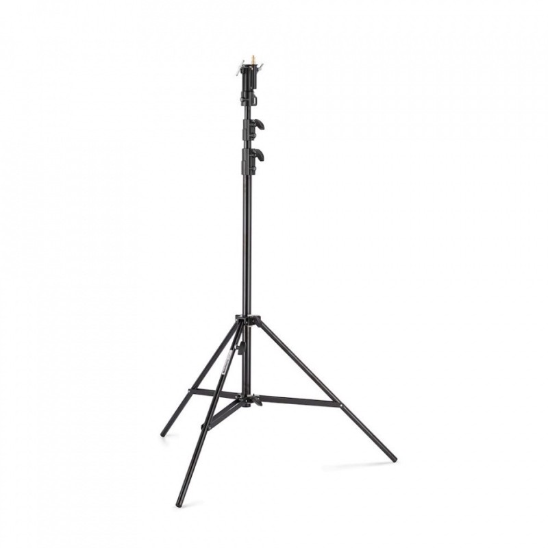 Manfrotto 007BSU | Pie de estudio profesional de acero negro con 3 secciones