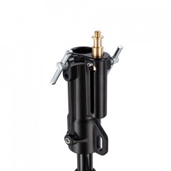 Manfrotto 007BSU | Pie de estudio profesional de acero negro con 3 secciones
