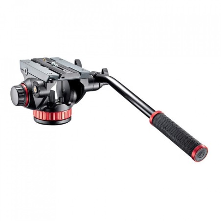 Manfrotto MVH502AH Rótula de Vídeo | Cabezal Fluido Profesional con Base Plana