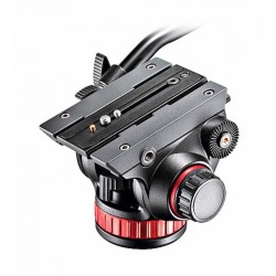 Manfrotto MVH502AH Rótula de Vídeo | Cabezal Fluido Profesional con Base Plana