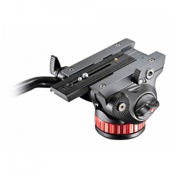 Manfrotto MVH502AH Rótula de Vídeo | Cabezal Fluido Profesional con Base Plana