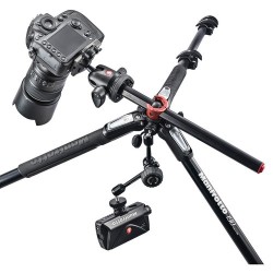 Manfrotto MT190XPRO4 | Trípode de Aluminio de 4 Secciones con Columna Basculante