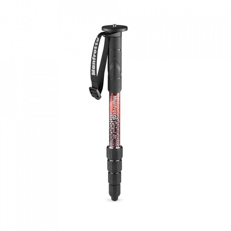 Manfrotto MMELMIIA5RD | Monopié ligero de aluminio en color rojo vibrante
