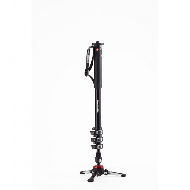 Manfrotto MVMXPROA4 | Monopié Fluido de Vídeo XPRO de Aluminio con 4 Secciones y Base FluidTech
