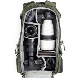 Think Tank Mochila BackLight 18L Verde | Mochila compacta para fotógrafos de aventura con acceso trasero seguro