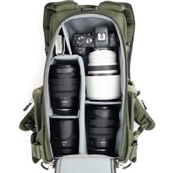 Think Tank Mochila BackLight Sprint Verde | Mochila fotográfica ligera con acceso trasero para fotógrafos activos
