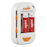 Jupio Cargador Universal Li-Ion +AA/AAA+USB | Cargador multifunción para baterías de cámaras y pilas recargables