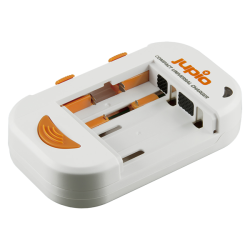 Jupio Cargador Universal Li-Ion +AA/AAA+USB | Cargador multifunción para baterías de cámaras y pilas recargables