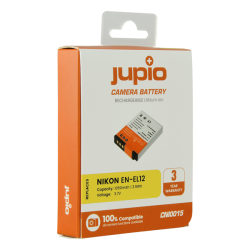 Jupio Batería Nikon EN-EL12 | Batería compatible para cámaras Nikon compactas
