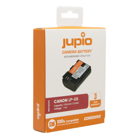 Jupio Batería Canon LP-E6 | Batería compatible de alto rendimiento para cámaras Canon EOS