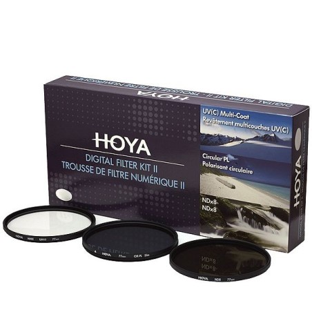 Hoya Filtros DFK55 II (UV, PLC, ND) 55mm | Set de filtros Hoya con protección UV, polarizador y densidad neutra