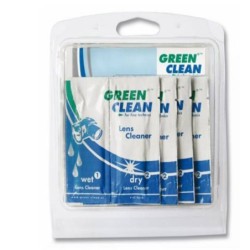 Greenclean Wet Dry Kit de 10 Toallitas de Limpieza | Toallitas prehumedecidas + secas para lentes, pantallas y ópticas delicadas