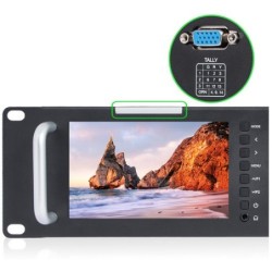 Feelworld T51 Monitor | Monitor triple de 5” para rack de estudio con entrada HDMI y SDI, ideal para multicámara