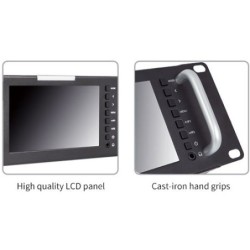 Feelworld T51 Monitor | Monitor triple de 5” para rack de estudio con entrada HDMI y SDI, ideal para multicámara