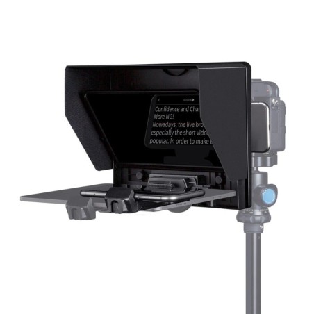 Feelworld Teleprompter Plegable TP10 | Teleprompter profesional de 10" con diseño plegable para cámaras DSLR y mirrorless